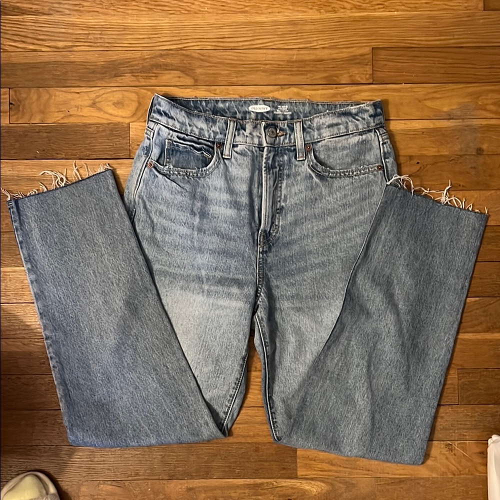 Old Navy “The Sky-Hi Straight” Classic Blue Denim Jeans